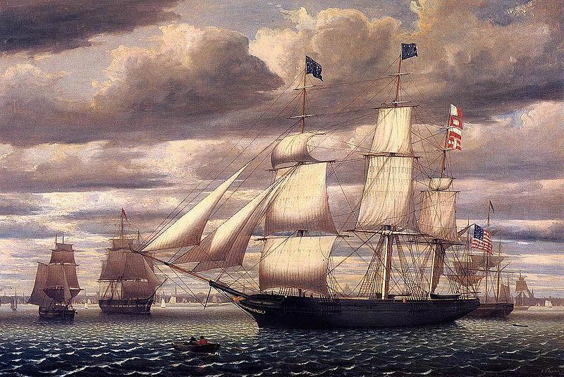 Fitz Hugh Lane Clipper Ship Southern Cross Leaving Boston Harbor oil painting picture